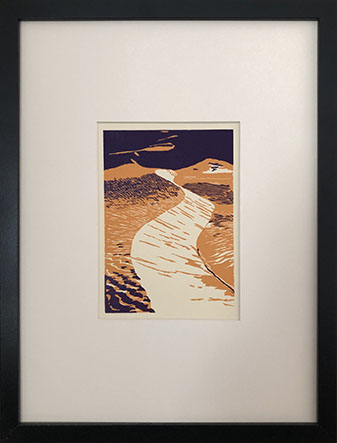 framed linocut