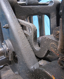 close-up of dirt on press
