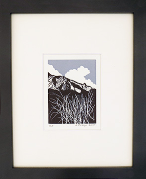 framed linocut